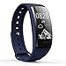 Produktbild OOXLF Smarte Uhren Blutdruckmonitor Puls Fitness-Tracker Intelligentes Armband IP67 Wasserdicht Pedometer-Armband für Android und iOS , navy blue