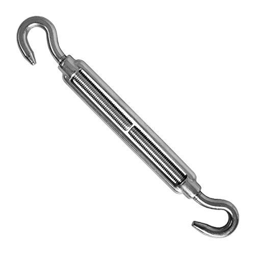 2 Stück Spannschloss DIN1480 Edelstahl 304 Seilspanner Spannschraube Sonnen Segel Spanner Haken / Haken M8