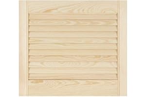 KB TOOLS Louvre Door – Pine Wood – Vented Open – Ready to Paint Internal Louvre Cupboard Doors – Slatted Wardrobe Doors – Various Sizes (435mm (17.2") Height, 494mm (17.2") Width)