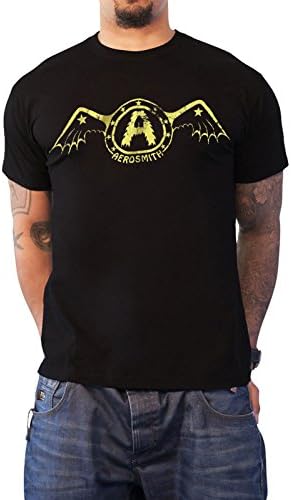 Aerosmith T Shirt Bat Wing band Logo Official Mens Black XXL
