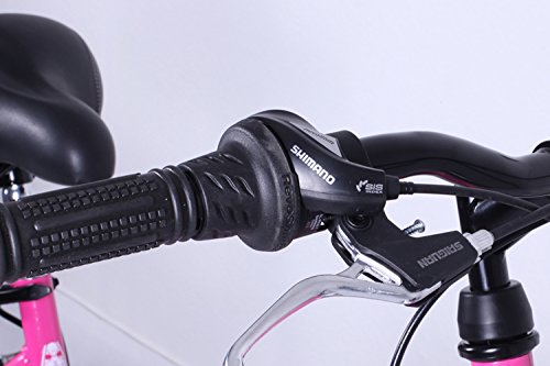 24 Zoll Mädchenfahrrad 21-Gang Shimano Schaltung mit Beleuchtung nach STVO Rosa Doppelrahmen - 2