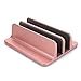 Produktbild Haihuic Vertikaler Laptopständer, Doppelte Slots verstellbares Dock Platz Sparen Desktop-Halter, für MacBook Pro Air, Microsoft Surface und Samsung HP Dell | Rose Gold