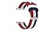 Produktbild Tiners Kompatibel Apple Strap Nylon Canvas Mode Casual Strap 4/3/2/1 Generation Herren- Und Damenlederarmband Blau Weiß Rot Farbe,38Mm