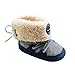 Etosell Newborn Toddler Baby Boy Girl Warm Fur Snow Boots Stripes Soft Sole Booties (L/12-18Months  )