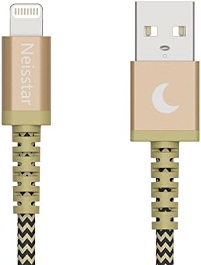 iPhone Charger, Neissstar 0.9M Lightning to USB Cable Nylon Braided USB iPhone Cable with Lightning Connector for iPhone X/ 8/ 8 Plus/ 7/ 7 Plus/ 6/ 6 Plus/ 6s, iPad Air 2, iPad Pro and More (Gold)8