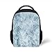 Produktbild Kids School Backpack Marble,Faded Ceramic Style Natural Granite Surface Background with Grunge Details Image Decorative,Light Blue Plain Bookbag Travel Daypack