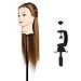 Hairdressing 80% Real Human Hair 22 Inch,CoastaCloud Professional Training Head Mannequin Hairdresser Human Hair with Clamp,For College and Professional Use