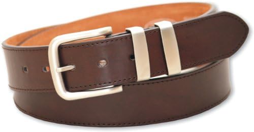 Mens Leather Lined Belt - Smart / Casual Jeans Belt - Gift Boxed - Brown XL 40" - 44"