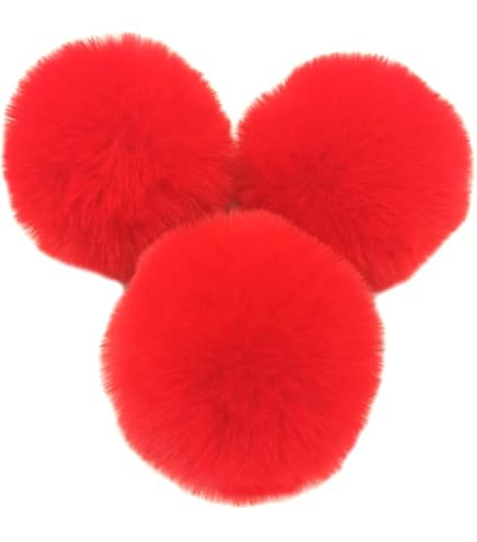 Lot De 10 Pompons En Fausse Fourrure 6cm - Avec Boucle Élastique | Pour DIY, Déco, Mariage, Noël - Crème