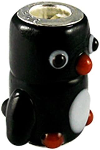 Murano glass Penguin bead charms - fits pandora & troll bracelets - various colours