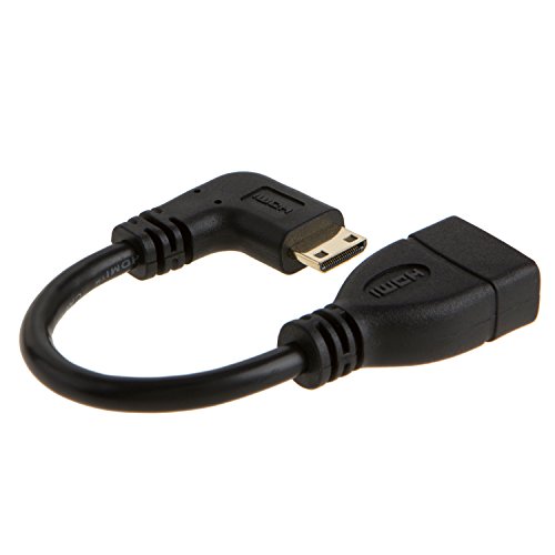 Mini HDMI zu HDMI, cablecreation Rechte Winkel Mini-HDMI Stecker auf HDMI Buchse Konverter Adapter Kabel (0,5 Fuß), unterstützt 3D, 1080p Auflösung, 0,15 m/schwarz - 4