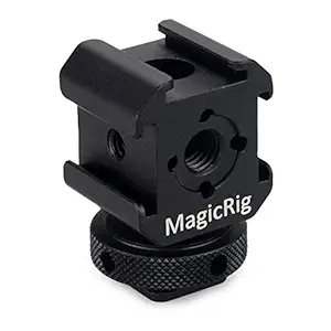 MAGICRIG 3-Side Cold Shoe Camera Shoe Bracket for Flash Light, LED Video Light, Microphone, Monitor Mount