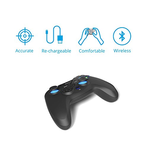 Gamepad   Joystick WeTek para sistemas Android  smart boxes  m  viles y smartphones  tablet  mobile gaming   Gamefly  Windows PC USB 2 0 Bluetooth 2 1 Inal  mbrico Wireless Bater  a de Litio