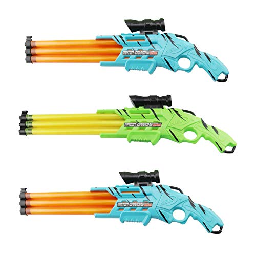 Ousdy S339 Set 3 Lanzadores de Agua Estilo Pistola Cañón Colores Surtidos 65CM x 14CM