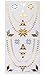 TAFLY Glitter Gold Transfer Temporary Tattoos Stickers 6 Sheeets