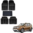 Autokaar Rubber Car Foot Mat for Renault Duster (Set of 5, Black)