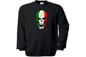 COPYTEC Folgore paracadu tisti Italia Paracadutisti Teschio Skull Bandiera Bandiera – Pullover # 6717 nero Large