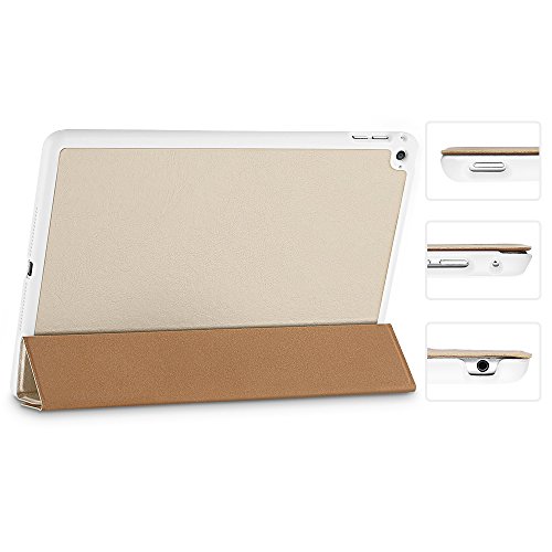 iPad Air 2 Hülle, EasyAcc Ultra Slim Cover Schutzhülle Bumper Lederhülle mit Standfunktion / Auto Sleep Wake Up Funktion für iPad Air 2 2014 Modell Number A1566/ A1567 – Gold, Ultra Slim - 6