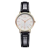 Luckhome Damen Uhren Damenuhr Armband Mode Für Frau Lady Teenager Mädchen Kleid Elegant Luxus Beiläufig Quarzuhr Hochwertige Ledergürtel Wasserdichte Armbanduhr Weiblichen Schmuck (Weiß)