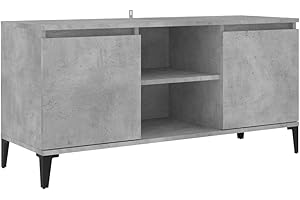 vidaXL Mobile TV con Gambe in Metallo Grigio Cemento 103,5x35x50 cm