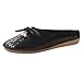 Produktbild friendGG Frauen Flache Unterseite Elegante Wilde Einzelne Schuhe Fringe Peas Sommer Damen Freizeitschuhe Runder Kopf Butterfly-Knot Atmungsaktiv Loch TäGlich,Jeden Tag,Party, Arbeit,LäSsig,Mode