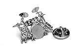 30mm x 28mm Schlagzeug Abzeichen mit Geschenk Tasche Unique Silber Metall Design