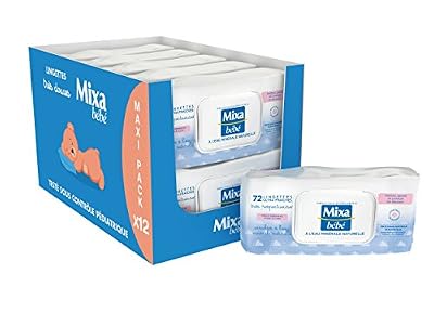 Mixa Lingettes a l'Eau Minerale Naturelle - 864 Lingettes (12 lots de 72)
