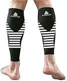 ActivRunner Calf Compression Sleeves - 2 Pairs - for Graduated Compression, Comfort and Performance for Men and Women for All Sports, Running, Cycling, Workouts, Marathon, Triathlon, Hiking