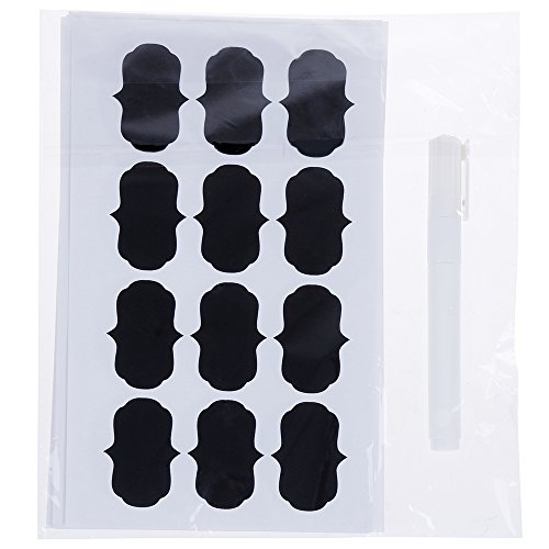 Goldge 108pc Tafel Sticker Kitchen labels Plus Kreidemarker ,Wiederverwendet Küchen Label Tafel aufkleber Zum Beschriften für Gewürzgläser Chalkboard - 7
