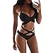 Produktbild Jaminy Monokini,Strand Damen Bikini Set Bademode Badeanzüge Bikinis für Frauen Mädchen Bandeau Push up mit Bügel von (Schwarz, S)
