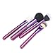12 Make up Brushes Purple Leather Cup Set - Goat /Pony /Synthetic Hair, Aluminium Ferrule, Natural Wood Handle [version:x9] by DELIAWINTERFEL