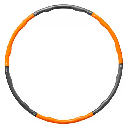 Hula Hoop Reifen von 1,2 bis 2,1 kg mit DVD Weight Hoop Schaumstoff zum Abnehmen orange & grau - 2