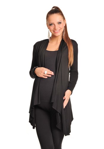 New Maternity Floaty Waterfall Cardigan Shrug Jacket Top 4008 (18, Black)