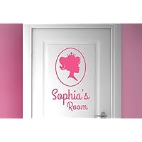 personalisiert Prinzessin Porträt kleine Mädchen Tür Zimmer Wandtattoos / Wandaufkleber