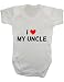I Love (Heart) My Uncle Cute Funny Statement Novelty Family Gift Baby Bodysuit Babygrow Vest