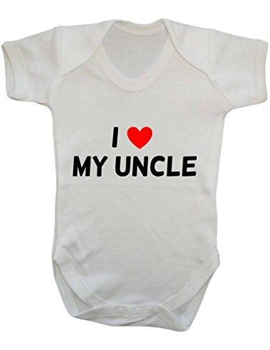 I Love (Heart) My Uncle Cute Funny Statement Novelty Family Gift Baby Bodysuit Babygrow Vest