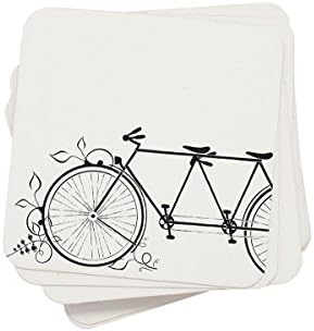 Ruff House Art Tandem Bicycle Letterpress Paper Drink Coasters : Box Set of 10