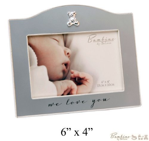 Bambino Baby Christening Gifts. Silverplated "We Love You" Photo Frame - 6"x4"
