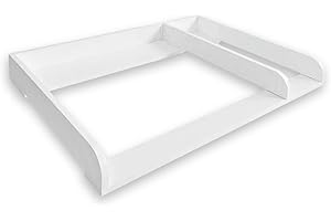 ‎PUCKDADDY Puckdaddy® Kimi | XXL Wickelaufsatz für Hemnes Kommode u.Ä. | 108x80x10 cm | weißes MDF-Holz | Premium Wickelaufsatz inkl. Trennfach & Montagematerial zur Wandmontage | Holzstärke: 2cm