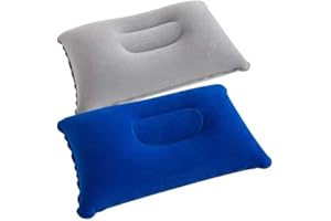 SOLVICA 2 Pack Inflatable Pillows for Camping,Festival Essentials Camping Pillow,Compressible Ultralight Blow Up Pillow Beach Accessories 34 * 24cm Holiday Essentials for Travel/Camping/Outdoors/Fishing