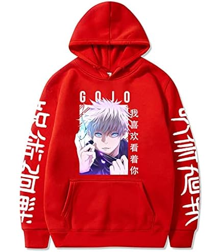Felpa con cappuccio Jujutsu Kaisen Satoru Gojo Anime Uomo Donna Bimbo Cosplay