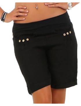 malito Damen Bermuda aus Leinen | lässige kurze Hose | Shorts für den Strand | Pants – Hotpants 6822