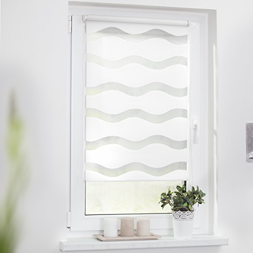 Lichtblick KDW.090.150.01 Duo Rollo Welle Klemmfix, ohne Bohren Weiß 90 cm x 150 cm (B x L) - 3