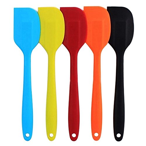 Jooks Silikon Spatel Hitzebeständig Spatulas Schwarz Rot BPA Frei Silikon Teigschaber Schwarz Rot Set Nicht-Stick Einem Kern Edelstahl und Nahtloses Einteiliges Design - 2