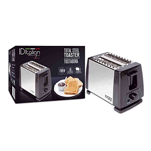 ID Italian IDECUBEAK03 - Tostador (2 rebanada(s), Negro, Blanco, 260 mm, 130 mm, 165 mm)