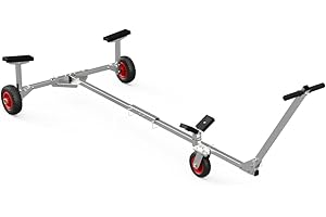 SUPROD Foldable Boat Trolley for Small Boats and Dinghies Optimist Hand Trailer Boat Cart TR200-L, PU, Ø 200 mm, black/red