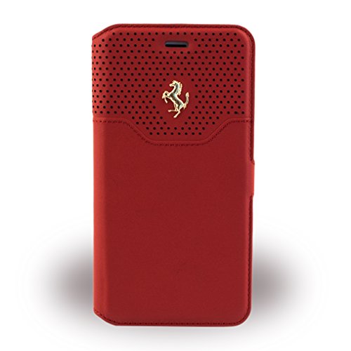 spécifications Ferrari - Lusso FEHOGFLBKP7RE - Leder Book Cover - Apple iPhone 7