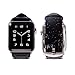 Price comparison product image Band For Apple Watch 38mm, Tecson Genuine Leather Replacement Strap with Stainless Metal Buckle for iWatch Series 3,Series 2, Series 1, Sports and Edition, Black