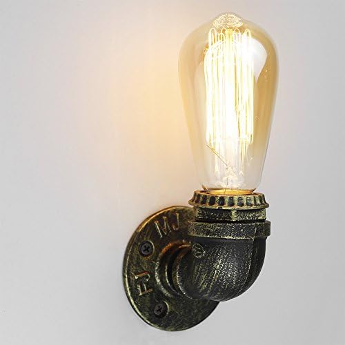 LAMPSPARK Mini Gold Pipe Wall Light Fitting Sconce Metal Ceiling Vintage Retro Chandelier