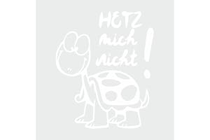 ‎TRADERCAT tradercat Auto Aufkleber Hetz Mich Nicht 2-10cmx12cm - Sticker für alle Oberflächen - Fenster, Seitenspiegel, Heckscheibe, Motorhaube, Fahrzeug – mit Anleitung (Weiss)